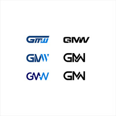 geometric letter GMW logo design with modern concept