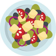 Greece salad icon. Flat illustration of Greece salad vector icon for web design isolated