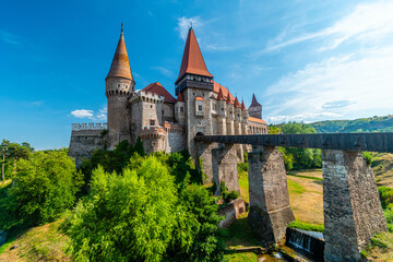 Corvin Castle, Hunyadi Castle, Hunedoara Castle, Romania - obrazy, fototapety, plakaty