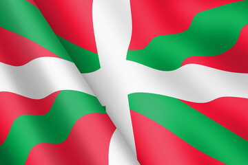 Basque waving flag 3d illustration wind ripple - obrazy, fototapety, plakaty