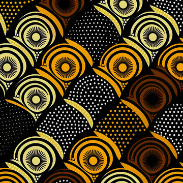black modern african wax print pattern illustartion