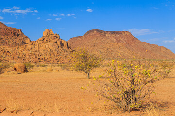 Namibian landscape Damaraland, homelands in South West Africa, Namibia.