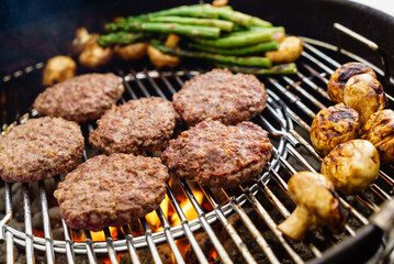 grilled cutles with vegetables closeup