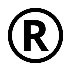 R Symbol trademark on Transparent Background - obrazy, fototapety, plakaty
