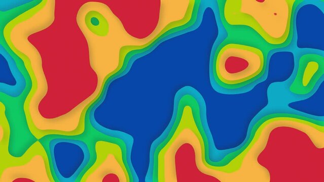 3D Topographic height map, geology survey. Topographic cartography, contour map. Abstract geographic resource map with mountains - 4K Full HD Seamless Loop Background