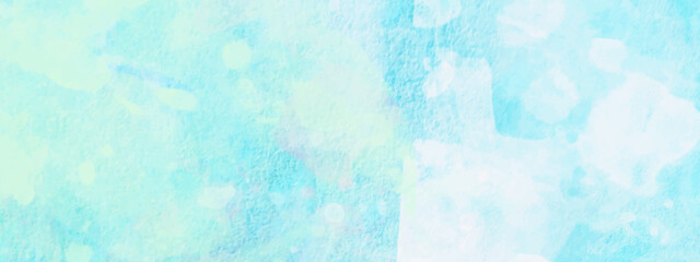 Abstract blue watercolor with white paper background. 