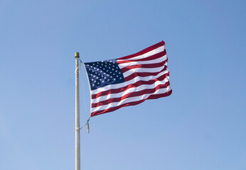 USA flag fluttering