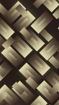 Brown geometric squares of various sizes move across the screen, motion background animation - 4K Full HD seamless loop background