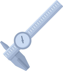 Caliper height icon flat vector. Gauge calliper. Micrometer tool isolated