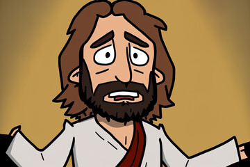 Obraz premium Jesus Christ as a cartoon character. Generative AI