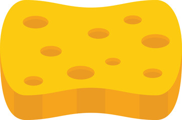 Bathroom sponge icon flat vector. Wash foam. Shower clean isolated