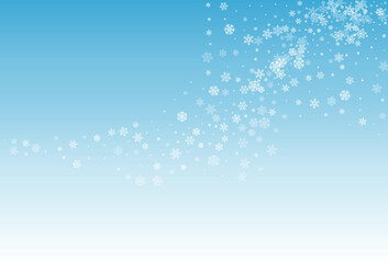 White Snow Vector Blue Background. magic Silver