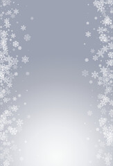 Silver Snowflake Vector Gray Background. Winter