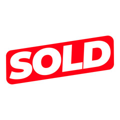 Sold Label Sign Concept on Transparent Background