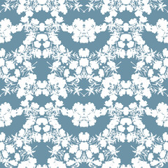 Seamless botanical pattern of purple flowers. Vector stock illustration eps10.