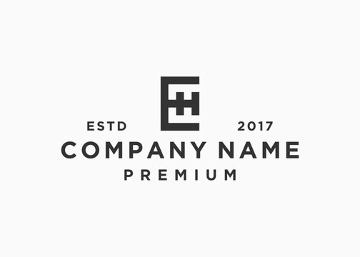 initial letter he or eh logo design vector illustration template
