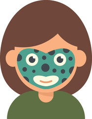 Snake face painting icon flat vector. Kid mask. Animal makeup isolated