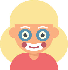 Facial kid clown icon flat vector. Child mask. Face makeup isolated