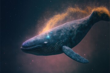 Fototapeta na wymiar Whale purple Generative AI