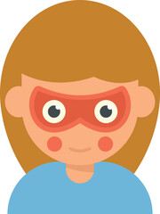 School face mask icon flat vector. Child paint. Kid makeup isolated