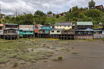 Palafitos de Pedro Montt - colorful stilt houses on Chiloé (Isla Grande de Chiloé) in Chile 