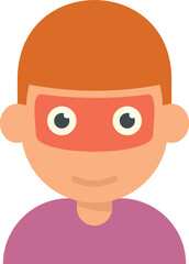 Festival facial mask icon flat vector. Face paint. Child makeup isolated