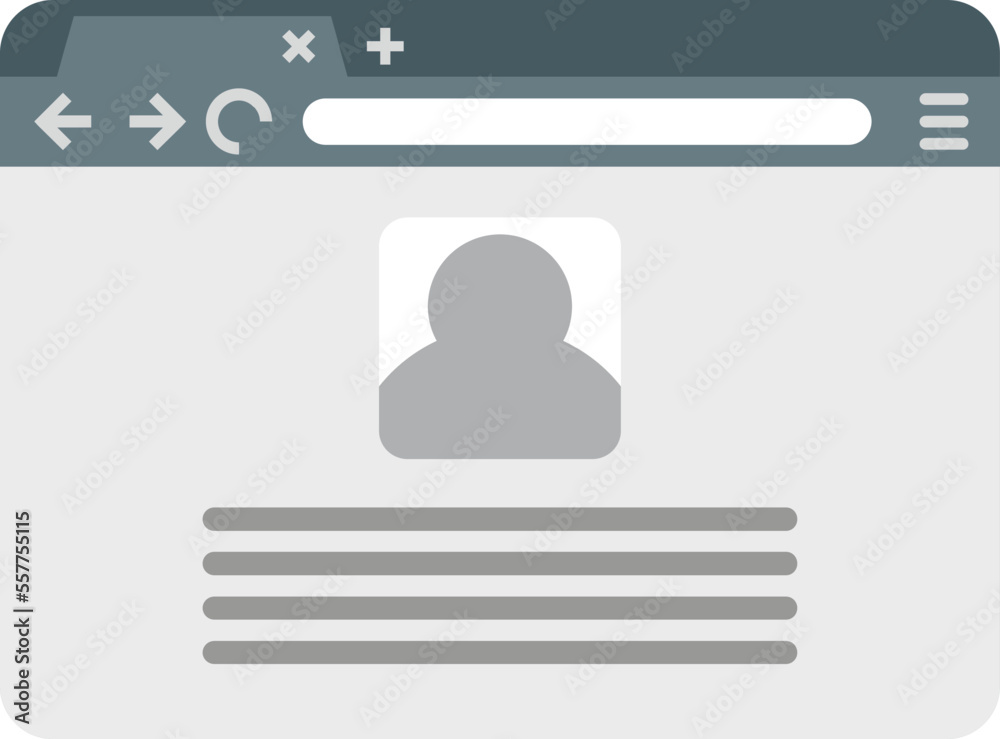 Poster browser window icon flat vector. internet computer. bar interface isolated