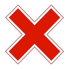 Cross Check Symbol on Transparent Background