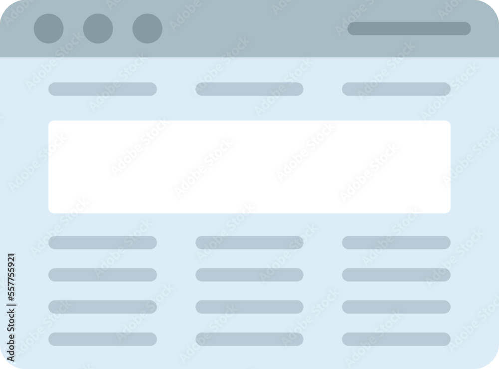 Poster browser template icon flat vector. computer interface. website tab isolated