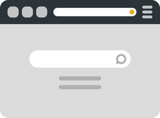 Laptop browser icon flat vector. Internet computer. Screen website isolated