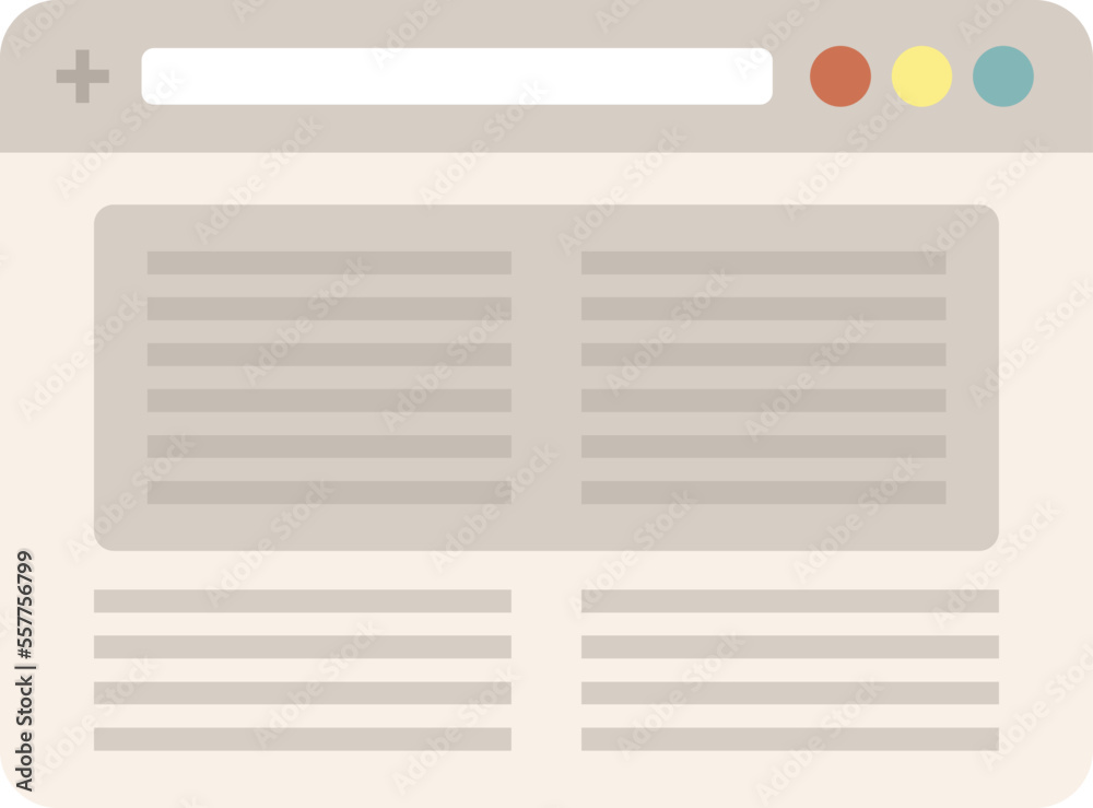 Poster browser blank icon flat vector. computer window. screem interface isolated
