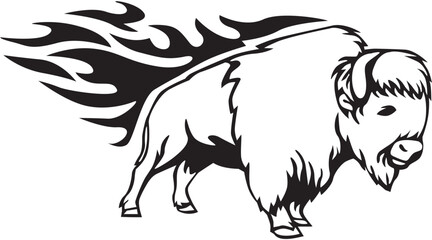 black and white bull