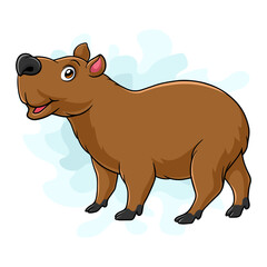 Obraz na płótnie Canvas Cartoon capybara on white background