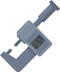 Micrometer design icon flat vector. Gauge caliper. Scale instrument isolated
