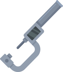 Technical micrometer icon flat vector. Vernier caliper. Screw instrument isolated