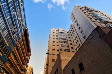 Low angle view of modern buildings in Las Palmas de Gran Canaria