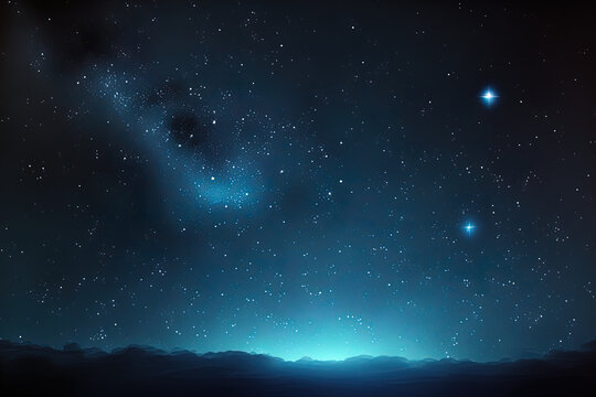 backdrop of a deep blue sky with stars. Generative AI
