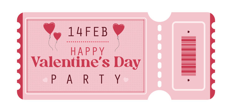 Valentines day tickets. Valentines day coupon party