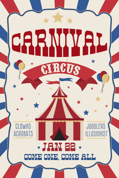 Circus banner.Carnival banner. Retro Circus Background