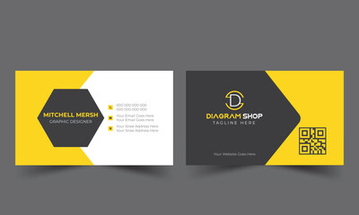 Double-sided creative business card template. Horizontal and vertical layout. Vector illustration.
