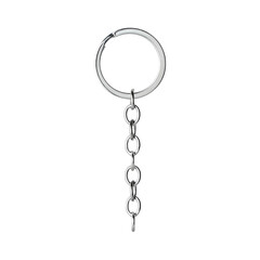 chain, with ring, for keychain or keys - obrazy, fototapety, plakaty