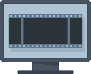 Fast video edit icon flat vector. Cinema film. Send recorder isolated