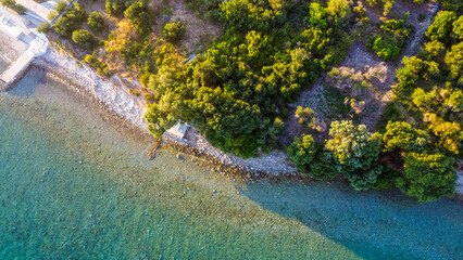 aerial view of the sea from the shore