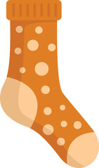Hosiery icon flat vector. Winter sock. Wool item isolated