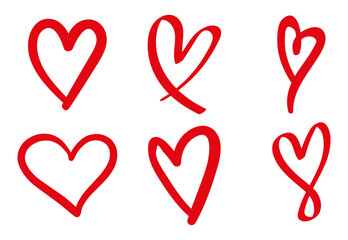 Doodle hearts. Valentiney day.Set of heart icon