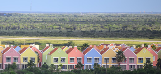 Colorful row of houses 