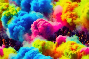 Holi Color Festival Holiday Colorful Smoke Dust Seamless Texture Pattern Tiled Repeatable Tessellation Background Image
