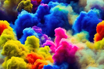 Fototapeta na wymiar Holi Color Festival Holiday Colorful Smoke Dust Seamless Texture Pattern Tiled Repeatable Tessellation Background Image