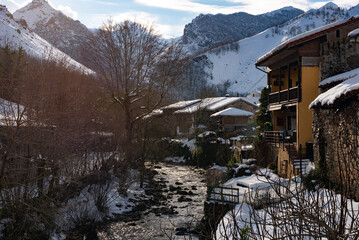 Soto de Agues, Asturias, Spain, in Winter