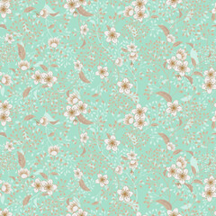 Digital Textile Design, Trendy New Abstract small Flowers Floral Seamless Pattern for Digital Print Allover Design